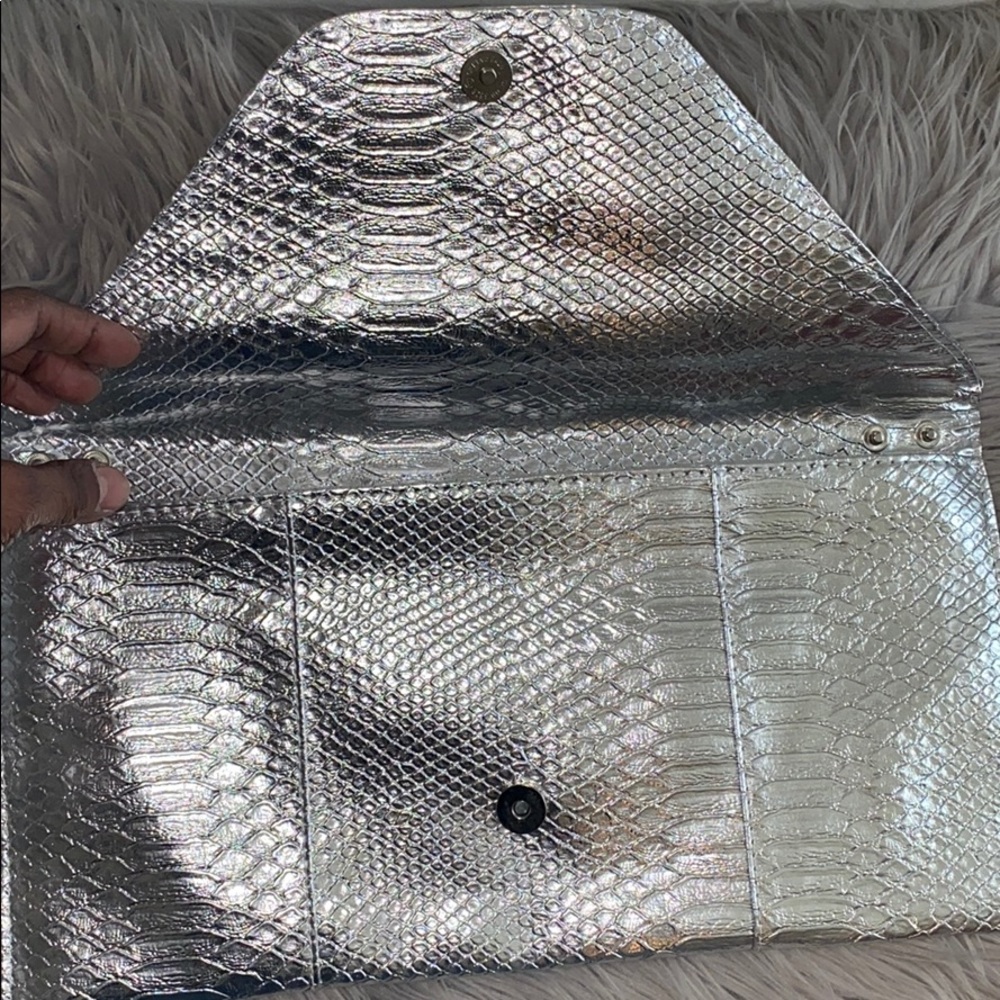 Silver Python Embossed Bag. Good Condition - image 3